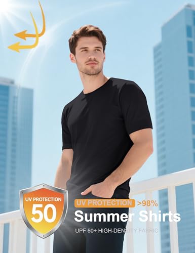 MAGCOMSEN Mens T-Shirts UPF 50+ Cooling Short Sleeve Shirts Cotton Lightweight Moisture Wicking Soft Casual Summer Tees2