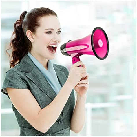 Portable Megaphone Bullhorn Portable Hand Megaphone Peddle Loudspeaker Recording Horn Tour Guide Speakers Loud 25W Powerful and Lightweight Amplifiers(No Battery-Blue)