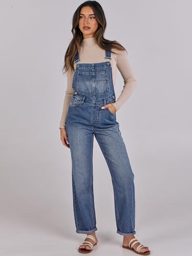 ANRABESS Women's Loose Fit Denim Jumpsuits