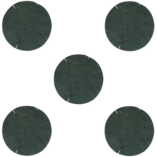 Image of Green Natural Jute Hanging Basket Liners 5 Pack 16 Inch for Garden Planters, Flower Pots, Wall Baskets, Outdoor Gardening, Patio Plants, Reusable Plant Liners by ZINNIAUK -