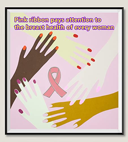 25/50/100PCS Breast Cancer Awareness Lapel Pins Pink Hope Ribbon Brooch for Women Girls, Charity Public and Social Event4