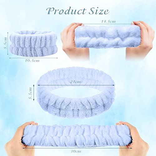ZOCONE SPA Wrist Washband Wash Set, Elastic Soft Wristbands for Washing Face Microfiber Wrist Sweat Bands Ladies Absorbent Towel Scrunchie for Wrists Spa Headband for Washing Face Makeup Women Girls