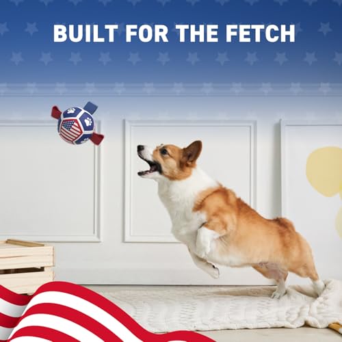 Image of QDAN Puppy Balls, Small Dog Toys, Dog Balls with Straps for Small Breed | 3.5 Inch Small Soccer Ball for Dogs, Puppy Toys for 3-15 lbs Dogs, Dog Birthday Gift, Herding Ball for Small Dogs, Flag