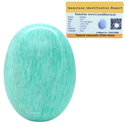 Image of Crystal Heaven Certified Amazonite Palm Pebbles Stones For Anxiety Stress Relief Massage-Aaa Grade Original Healing Gemstone Agate Palm Stone For Yoga Meditation Spiritual Reiki Feng Shui