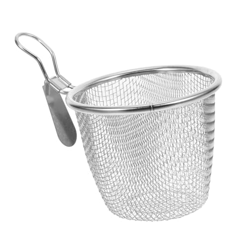 OUNONA Colador De Ramen Cucharas Para Espaguetis Accesorios Para Ollas Calientes Cesta De Drenaje De Acero Inoxidable Cuchara Para Pasta Colador De Ollas Cuchara Para Freír