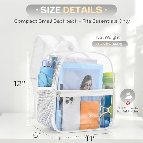 Image of Oraben Clear Backpack for Stadium Events Stadium Backpack Waterproof 12x6x12 Clear Bag for Adult Concert Sport Work