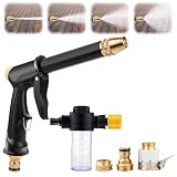 2026 Upgraded 4-Mode High Pressure Washer Wand for Garden Hose, Water Pressure Powered Sprayer with Soap Dispenser & Quick Connectors for Car Washing Patio Driveway Outdoor Cleaning