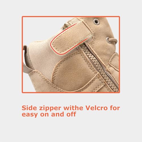 Image of Kervaky Men's military tactical boots outdoor boots work boots desert boots hard wearing boots hiking boots combat boots light boots-black-39