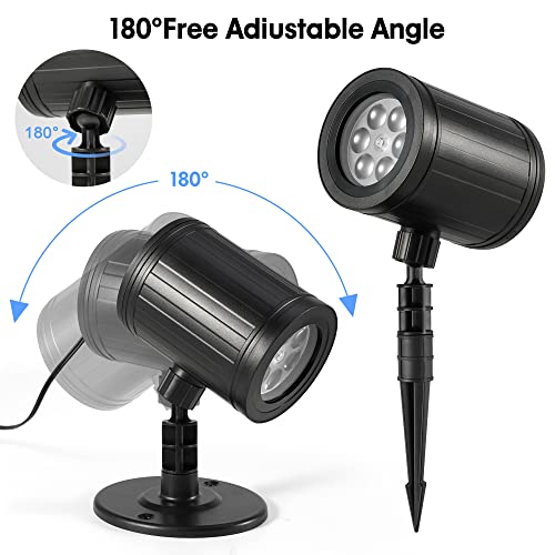 Christmas Snowflake Projector Lights, Blofun Indoor Outdoor Holiday Projector Lights Weatherproof Led Snowfall Lights For Halloween Xmas Party Wedding Garden Landscape Decoration… #TOP6