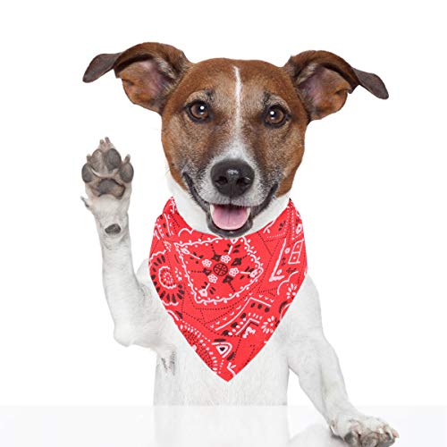 Hunde Bandana Kopftücher Haustier Halstuch Einstellbare für Welpen Kleine Hund Katze (S, Rot)