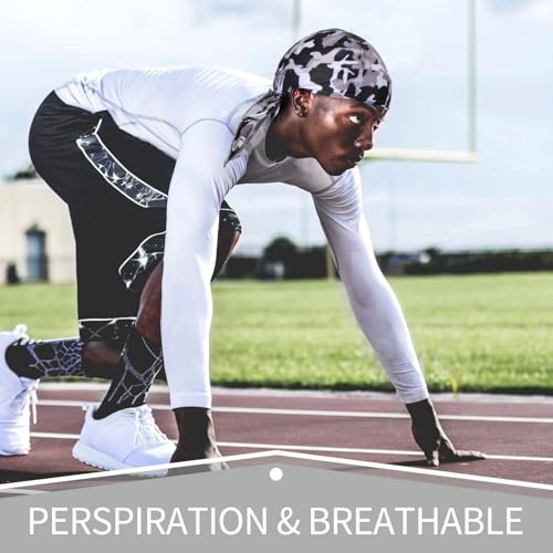 6 Pieces Do Rags Sweat Wicking Beanie Cooling Durags Skull Cap Motorcycle Head Wrap Bandana for Men Women