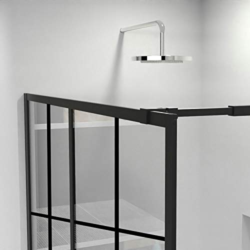 Goodyo 46" X 72" Shower Door Clear Tempered Glass Framed Shower Screen Walk-In Black Finish #TOP4