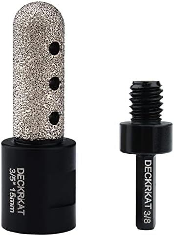 3/5Inch Diamond Finger Milling Bits Ball End,15mm Dry Core Drill Bit with 5/8-11 Thread and 3/8" Hex Adapter for Angle Grinders and Drills to Enlarge, Shape Holes in Porcelain Tile Ceramic Granite