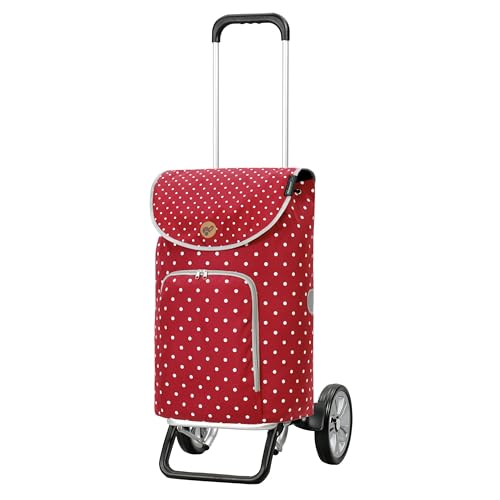 Andersen Shopper Alu Star höhenverstellbar mit Rad Ø 20cm und 41 Liter Tasche Ole rot
