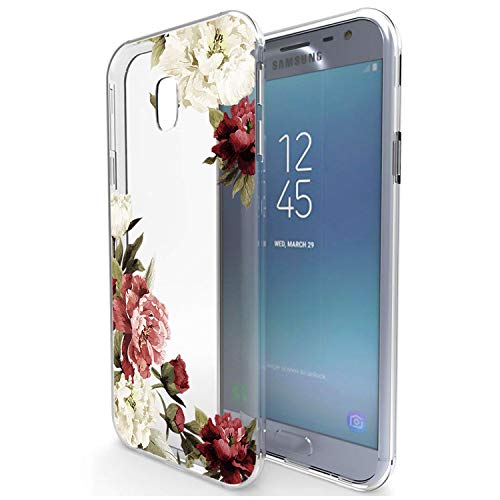Galaxy J7 Refine Case/J7 2018 Case/J7 Star Case/J7 V 2Nd Gen Case/J7 Aero Case, Ueokeird Slim Shockproof Clear Floral Pattern Soft Flexible Tpu Back Phone Cove For Samsung J7 2018 (Blossom Flower) #TOP1