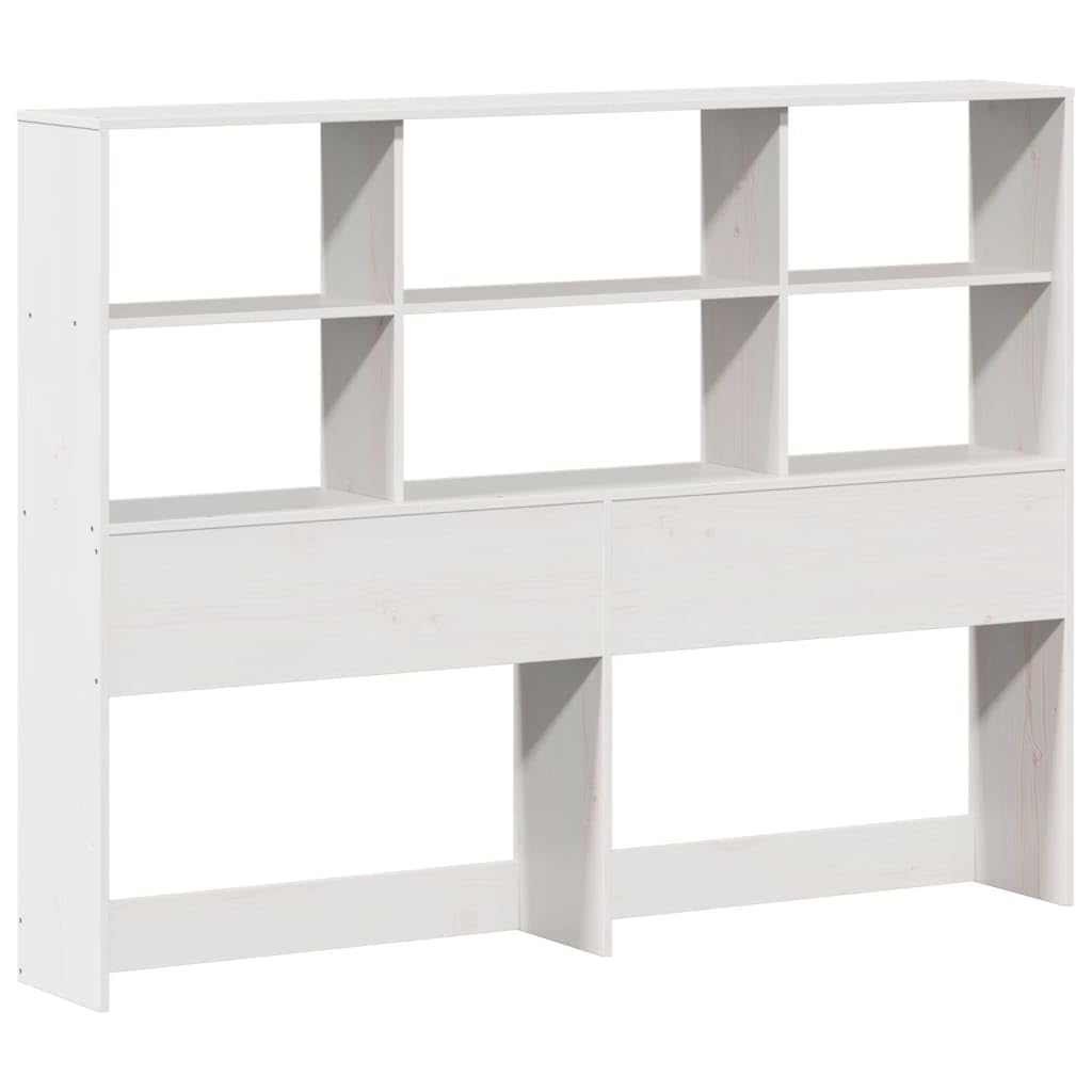 vidaXL Cabecero de Cama almacenaje Madera Maciza Pino Blanco 140 cm, cabecero de Cama, cabecero de Madera Maciza, cabecero con Compartimentos