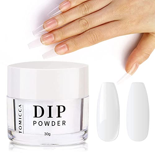 TOMICCA Dip Powder čirá barva, čirý ponorný prášek na nehty, startovní manikúra, salon, DIY doma, čistý prášek bez zápachu, dlouhá trvanlivost, není nutné vytvrzování nehtů