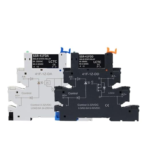 Module relais statique SSR-41FDA rail DIN avec borne LED 6A DC-AC 1Pcs