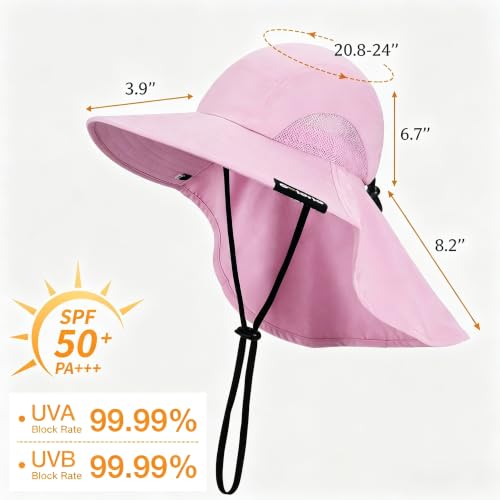 Image of Solaris Sun Hat with Neck Flap, UPF 50 Sun Protection Lightweight Sun Cap for Men Women, Wide Brim Hat for Fishing Hiking
