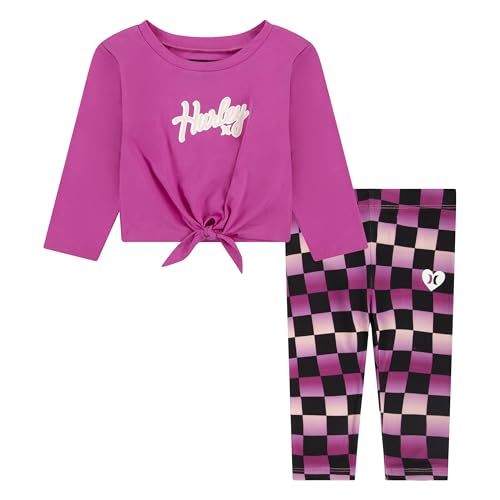Hurley Graphic T-Shirt and Leggings 2-Piece Outfit Set