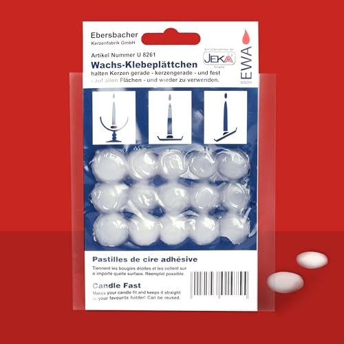30er Wachsplättchen Set für Kerzen – Hält Kerzen gerade, fest und sicher, wiederverwendbar – Kerzenhalter für stabilen Halt auf Allen Flächen – Perfekt für sicheres Kerzenaufstellen und Dekoration
