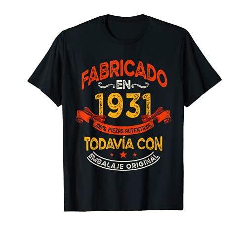 Fabricado En 1931 Regalo 90 Años Cumpleaños Hombre Mujer Camiseta
