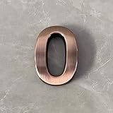 Pegatinas Números Casa Autoadhesivos 2 Pulgadas (5 cm) Número Puerta Moderno en Bronce/Plata, Señal Dirección para Buzón, para Decoración Pared, Jardín, Apartamento, Café, Hotel, Oficina(Bronze 0)