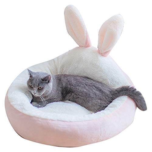 BLEVET Cama para Mascotas, Suave Redondo Gato Dormido Cama Pequeña Perro Cama MZ121 (S: 50CM, Pink)