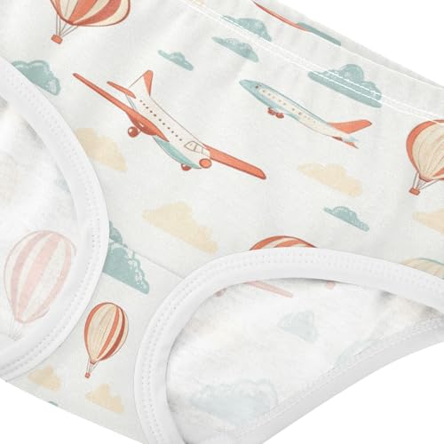 ZZKKO Airplanes Hot Air Balloons Clouds Girls Underwear Toddler Panties for Girls Comfort Brief Size 2T-8Y3