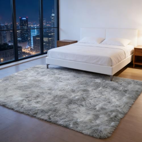 Tapis agréablement doux design haute densité gris