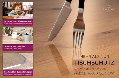 Tischfolie Beaux Glasklar 2 mm mit abgeschrägten Kanten