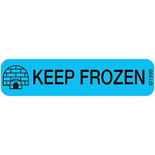 PHARMEX 1-707 Permanent Paper Label, KEEP FROZEN", 1 9/16" x 3/8", Blue (500 per Roll, 2 Rolls per Box)