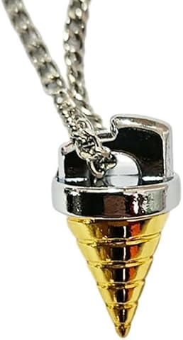 Pidak Metalowy naszyjnik z zawieszką w kształcie wiertła | Biżuteria Anime & Fantasy | Symboliczny wisiorek 4 cm