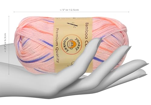 Image of 10-Pack of Yonkey Monkey 500 Grams Yarn - 70% Rayon derived from Bamboo, 30% Cotton - Imported - Purple Pink 9050