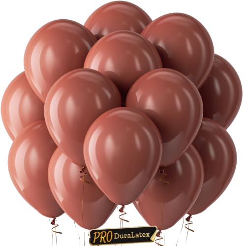 Image of Bezente Pro Duralatex Dark Brown Balloons - 100 Pack 12 inch Extra-Thick Boho Neutral Coffee Tan Balloons for Graduation Birthday Boy Gender Reveal Jungle Safari Woodland Fall Party Decorations