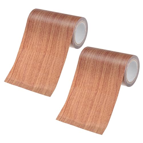 Image of M METERXITY 2-Rolls Wood Grain Repair Tape, 4 Inch x 15ft Self-Adhesive Wood Floor Tape, Realistic Textured Repair Patch, Contact Paper for Furniture /Floors /Home Decor [Chocolate]