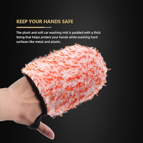 Spta HWPFC27B5 Microfiber Wash Mitt, 5Pcs Car Wash Glove thumb #4