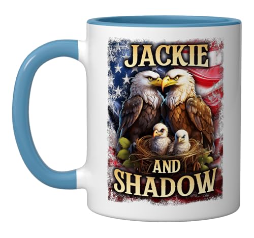 Tazón de cerámica con águila y bandera americana 11 oz miniatura 1