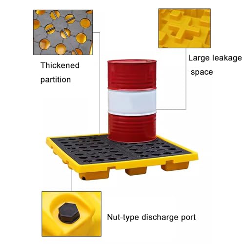 Plateau de palette de déversement à profil bas et drain de rétention pour hydrocarbures