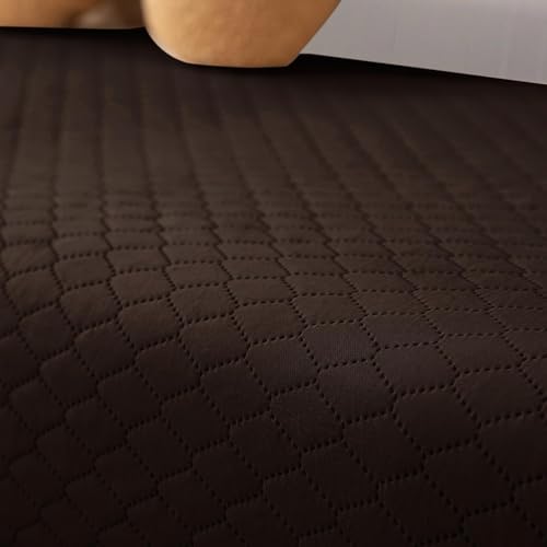 Image of HOKIPO Quilted 2 Seater Sofa Cover Seat Mat, Dark Brown (NEW-IN-720-DBR)