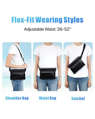 Image of F-color Waterproof Fanny Pack - Waterproof Pouch, Beach Cruise Essentials | Adjustable Waist Strap, Triple Zipper Roll-Top Dry Bag for Phone, Keep Passport Valuables Dry for Beach Kayaking Boating