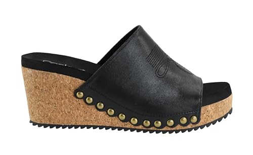 Corkys Footwear Womens Saddle Up Wedges - Featuring a Chic 2.5-Inch Heel, A Wide Strap Upper with Western Stitching and Elastic Gore, and Corkys Signature EVA Insoles2
