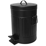Autumn Alley Black Bathroom Trash Can with Lid | Small 5L, 1.3 Gallon Bathroom Garbage Can | Adds...