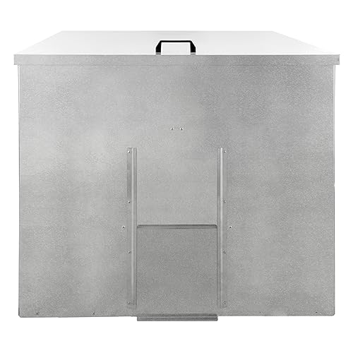 Carbonera 500kg 772L de Acero Galvanizado Inoxidable a Prueba de Roedores Almacenamiento Combustible Depósito de Carbón Leñero Almacén con Puerta Corredera Tapa Abisagrada y Pala de Carbón GRATIS