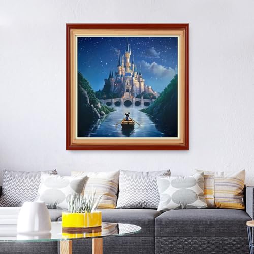 Image of Foxhool Stamped Cross Stitch Kits,11CT Printed Cross Stitch Pattern Full Embroidery Kits for Beginner Needlepoint Kits&Castle Adventure 18x18 inch