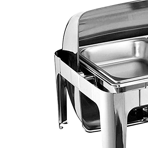 Futchoy 9L Edelstahl Buffetwärmer, Buffet-Server Set Roll-top Wasserbad Speisenwärmer Warmhaltebehälter Chafing Dish… – Bild 6