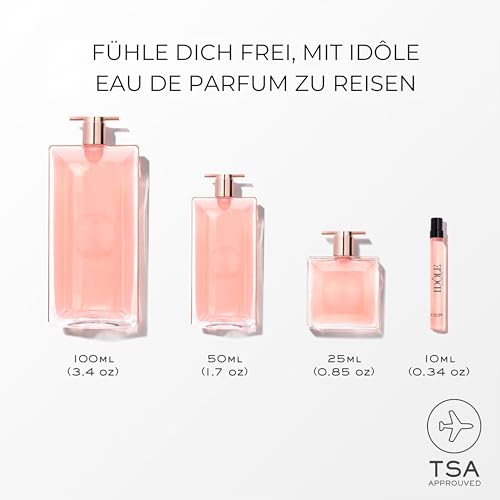Lancome Lancôme Idôle Eau de Parfum Femininer Strahlender Duft mit Rose Jasmin und Chypre-Akkord Nachhaltig und Nachfüllbar