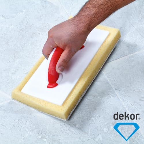 DEKOR Sponge Float - Size 12\" x 6.30\" - Grout Removal Tool, Masonry Tools, Concrete Float - Epoxy Grout - Special Handle Lock System - Made in Europe - Commercial and DIY Level - Thumbnail 2