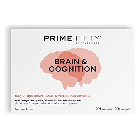 Brain & Cognition by Prime Fifty - Omega 3 & Multivitamins to Support Cognition & Brain Health - 28 Day Supply Capsules Cover
