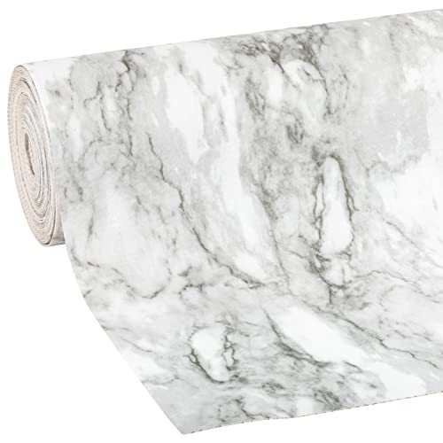 Duck Easyliner Shelf Liner Non-Adhesive Smooth Top, 12 Inches X 24 Feet, Grey Marble #TOP1
